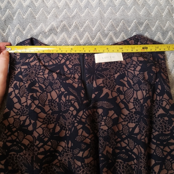 Loft 82 navy blue and cream floral lace dress - Picture 7 of 9